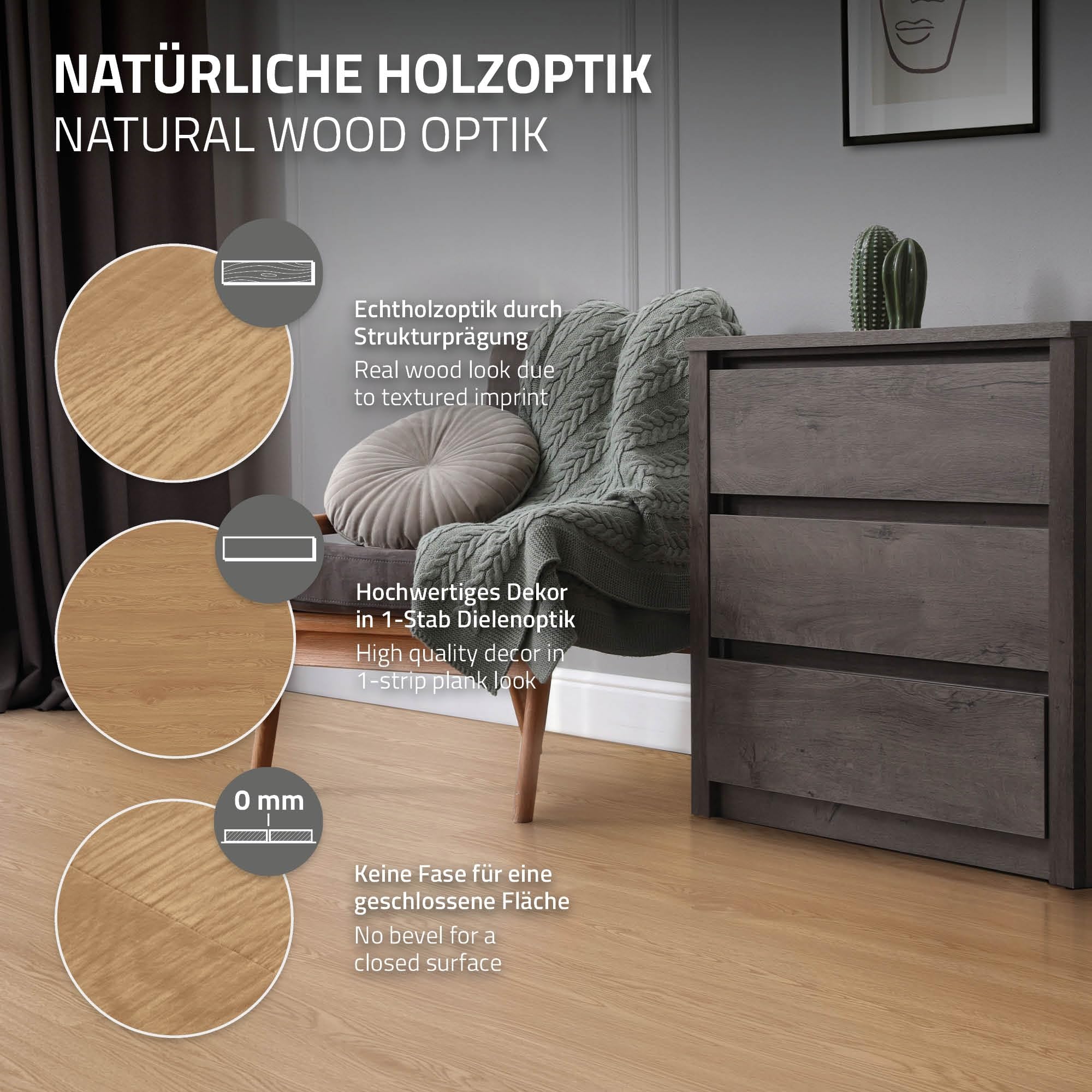 ML-Design Podloga Deluxe PVC, samoprzylepne deski winylowe, podloga winylowa, 91,5 cm x 15,3 cm x 2 mm, grubosc 2 mm, 2,23 m² / 16 desek, dab Sundance, wyglad drewna