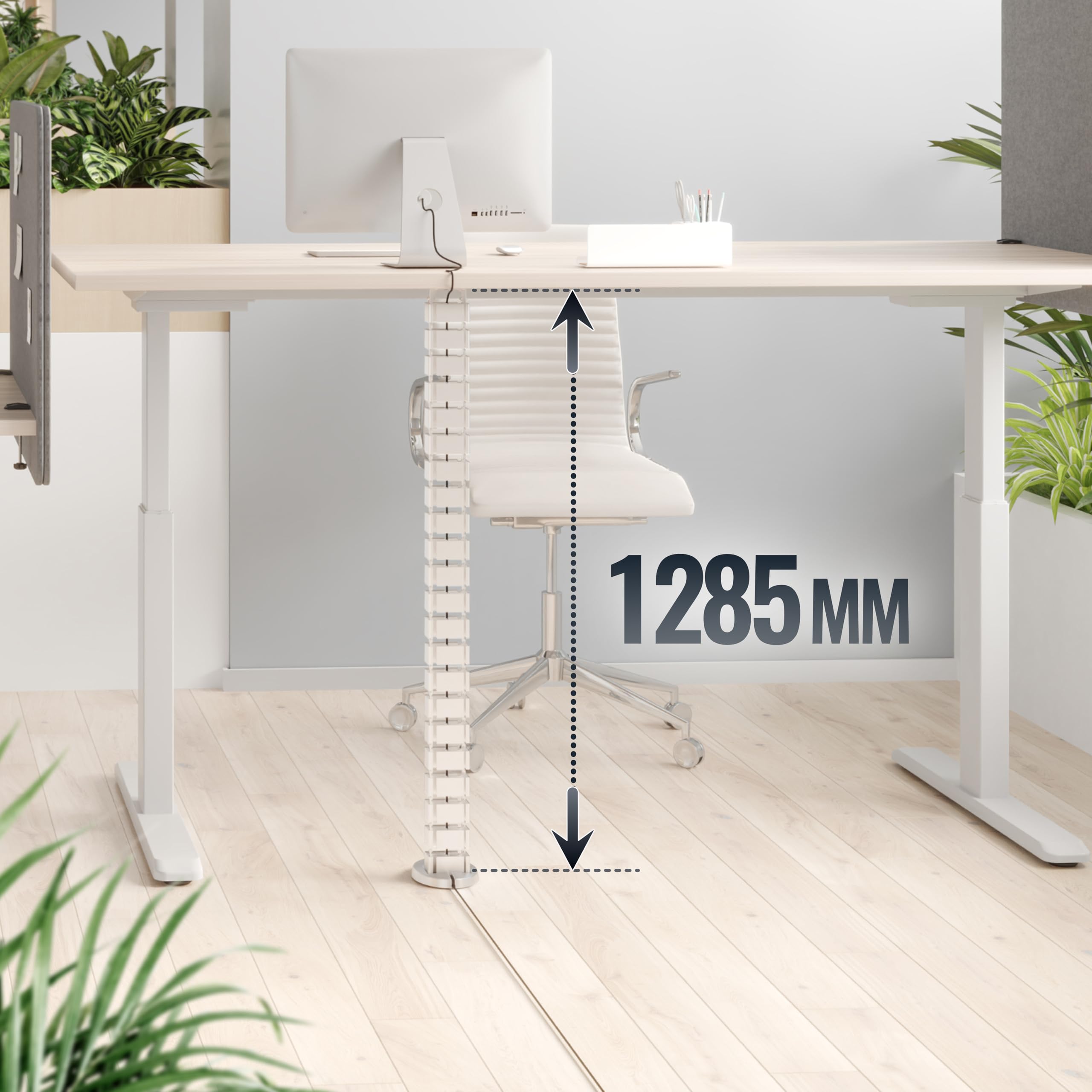 RICOO Organizador de Cables Canaleta Cable Z0101-S Escritorio Cubierta Cable Tidy Recoge-Cables Flexible Esconde bajo Mesa Accesorio Oficina