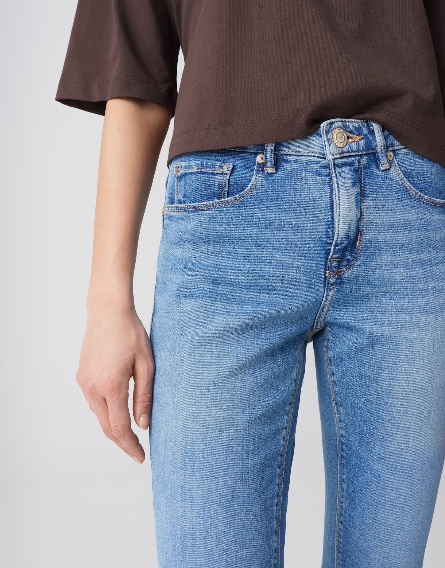 OPUS Damen Skinny | Skinny Jeans ELMA Ocean Blue Low Rise mit Stretch-Anteil