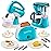 Joyin Play Kitchen Toys, Pretend Food Kitchen Accessories Girls Toy with Coffee Maker, Mixer, Toaster with Realistic Lights& Sounds, Birthday Gift for Kids, Gifts for Christmas