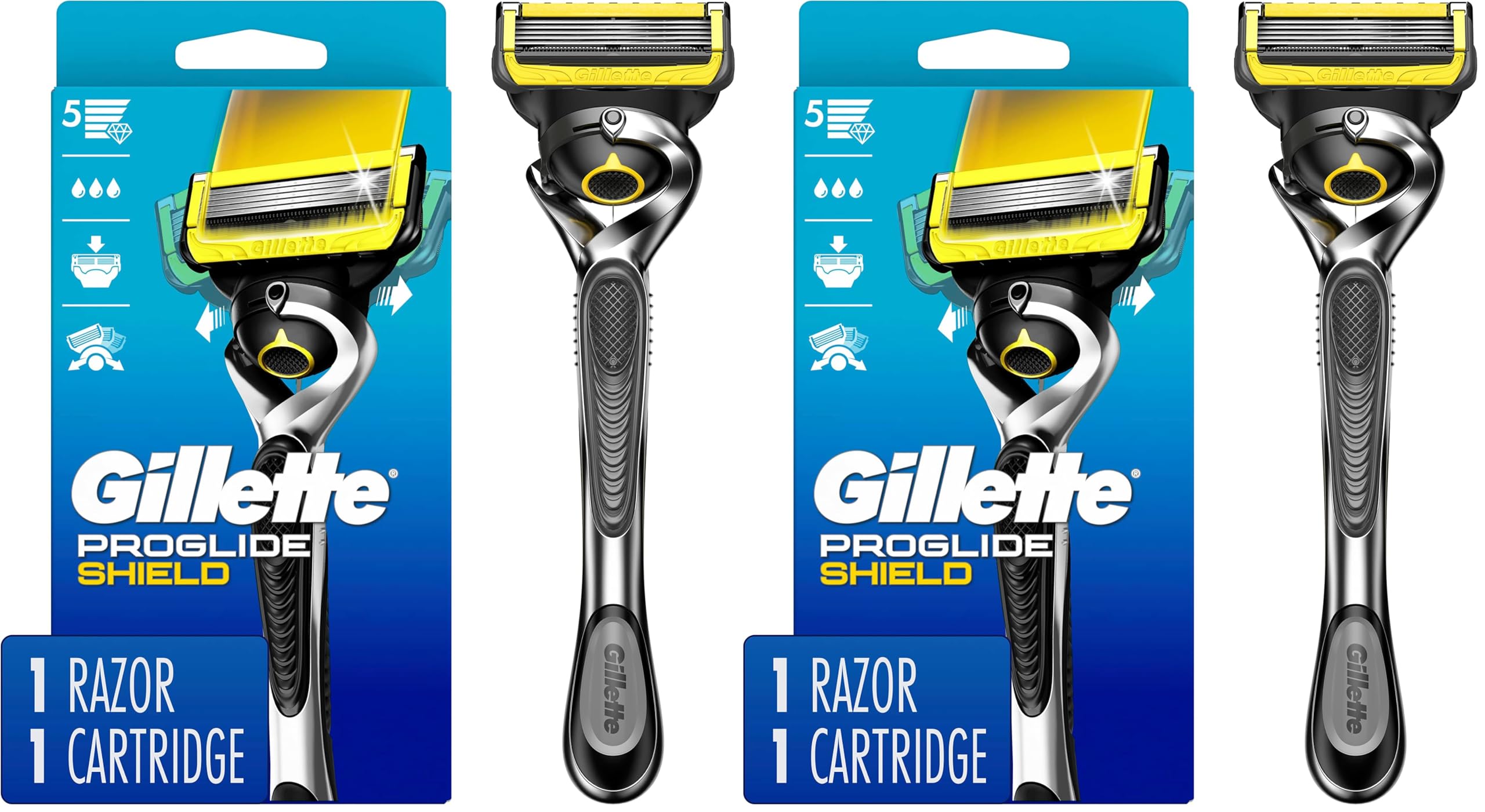 Gillette ProGlide Shield Mens Razor Handle 1 Blade Refill Shields Against Skin Irritation Packaging May Vary Pack of