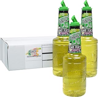Finest Call Premium Lime Juice Drink Mix, 1 Liter Bottle (33.8 Fl Oz), Pack of 3