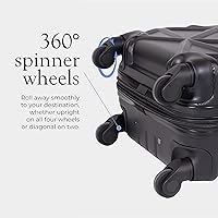 Vista 8 de AMKA Juego de equipaje giratorio extensible Gem Hardside, Negro -, Spinner de mano extensible Hardside con estuche cosmético incluido