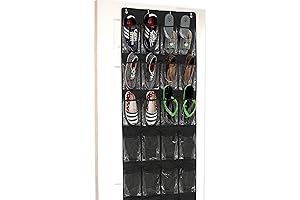 Simple Houseware Crystal Clear Over The Door Shoe Organizer - Black