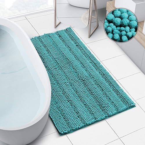 Miniatura 2 de Clara Clark Tapetes para baño de felpilla, tapetes de baño de felpa ultra suaves, lavables a máquina, con parte trasera antideslizante, 44 x 26