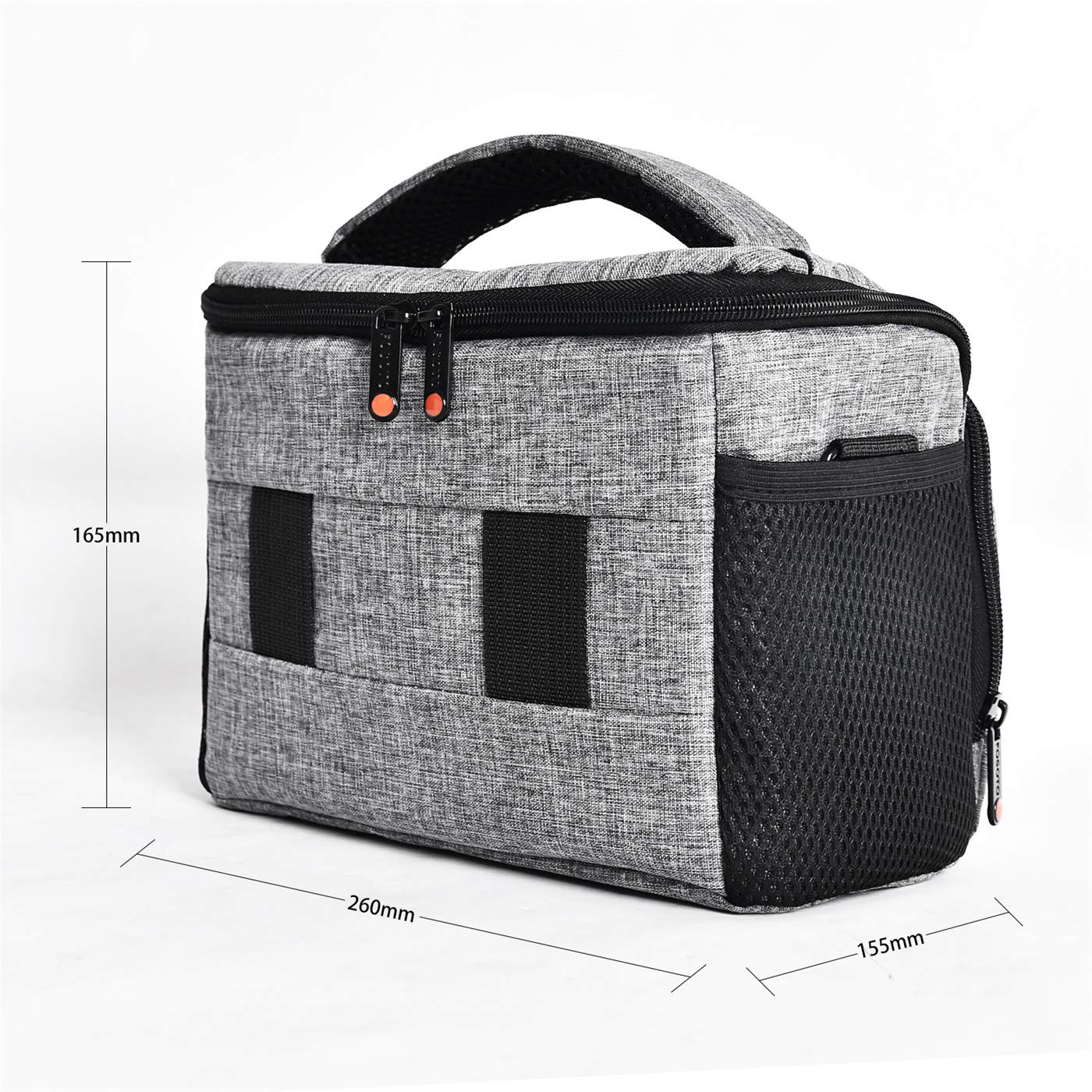 FOSOTO Sac à bandoulière résistant aux chocs pour appareil photo DSLR/SLR avec housse de pluie (noir) Compatible avec Nikon D3500 D5600 D610 D3200 D7500, Canon 2000D 60D 80D 90D 6D MarkII 77D