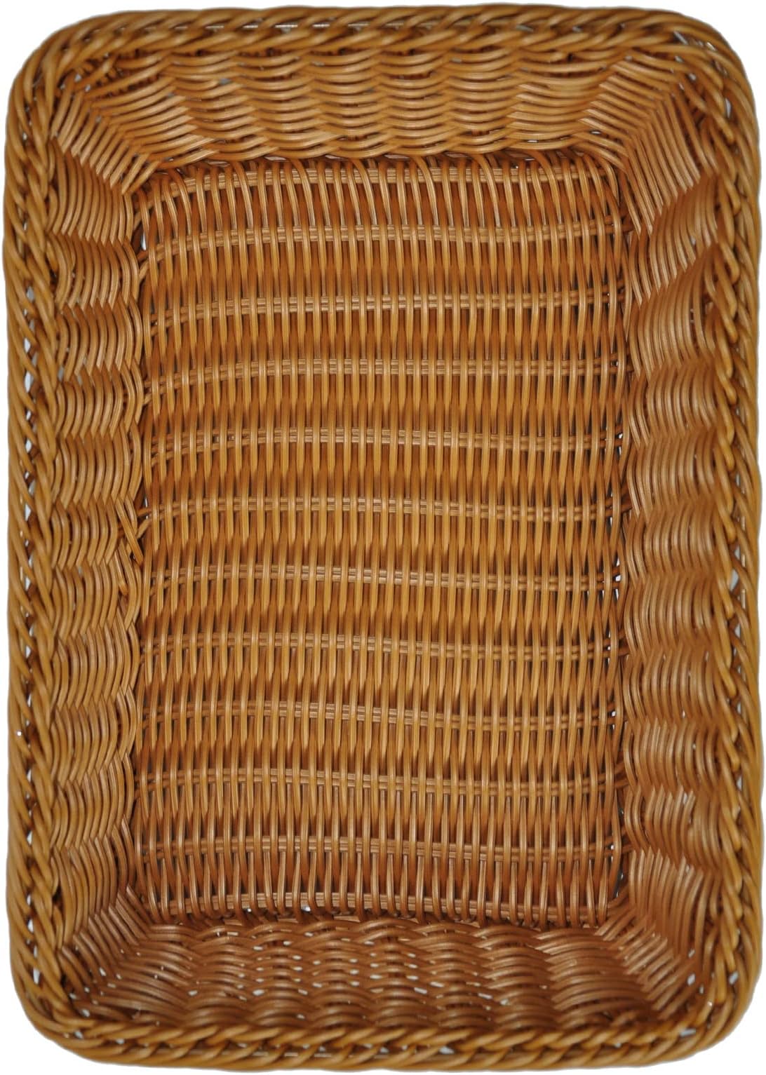 13 inch Poly-Wicker Rattan Bread Basket for Home and Kitchen，large bread basket, picnic+ fruit counter+ breakfast+ storage serving, boho rectangular Brown Bread Basket