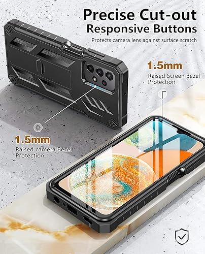 Miniatura 7 de FNTCASE Funda para Samsung Galaxy A23 5G Carcasa protectora completa de TPU resistente de grado militar a prueba de golpes con función atril