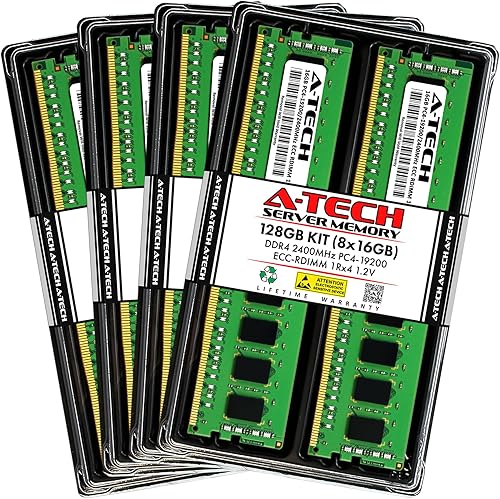 A-Tech 128GB Kit (8x16GB) RAM for ASUS Rack Server RS400-E8-PS2-F, RS700-E8-RS4V2, RS700-E8-RS8, RS700-E8-RS8V2 DDR4 2400MHz PC4-19200 ECC RDIMM