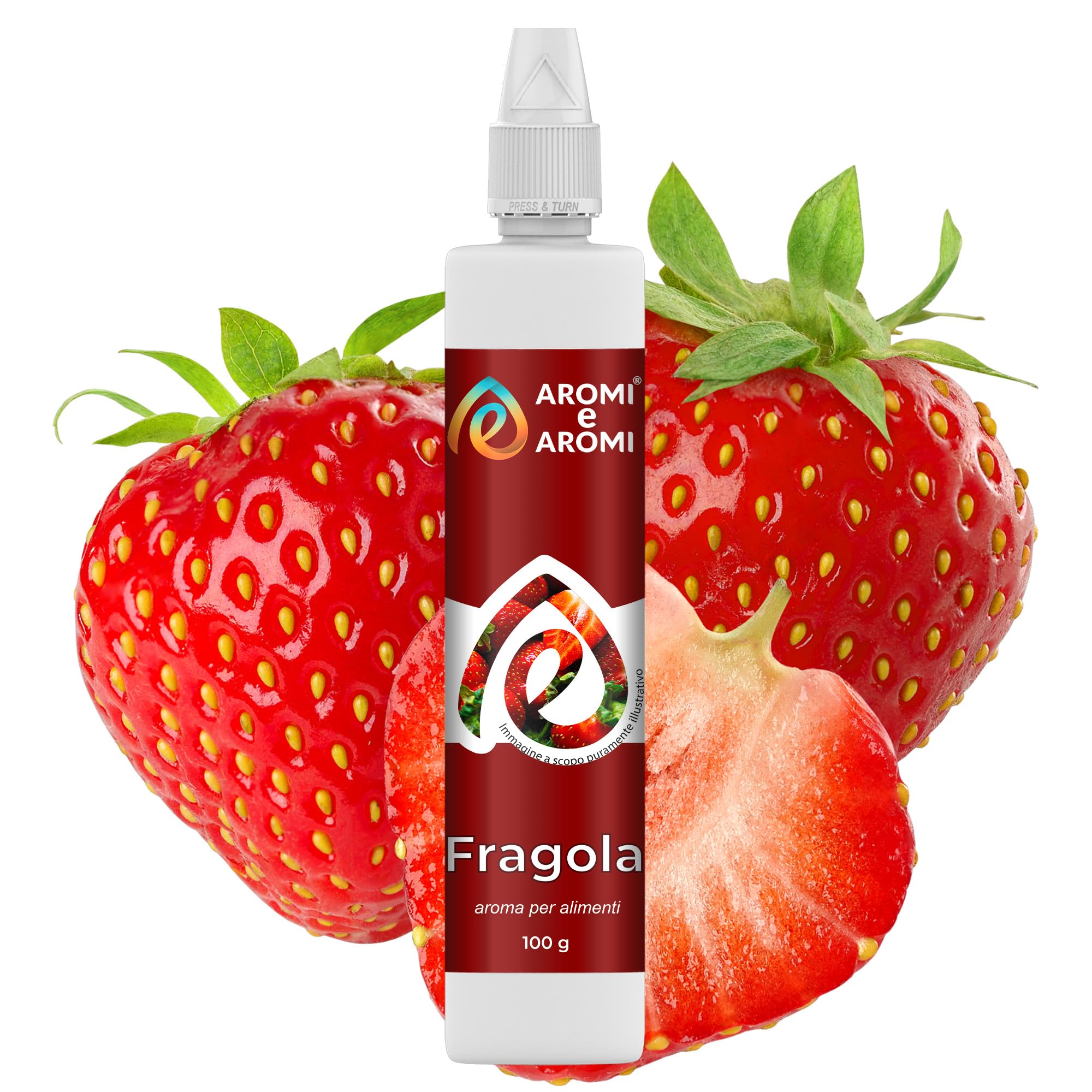 AROMI E AROMI | Aroma Fragola in Gocce per Pasticceria, Ristoranti, Gelaterie e Industria Alimentare | Prodotto 100% Italiano per Aziende del Settore Alimentare B2B (100g)