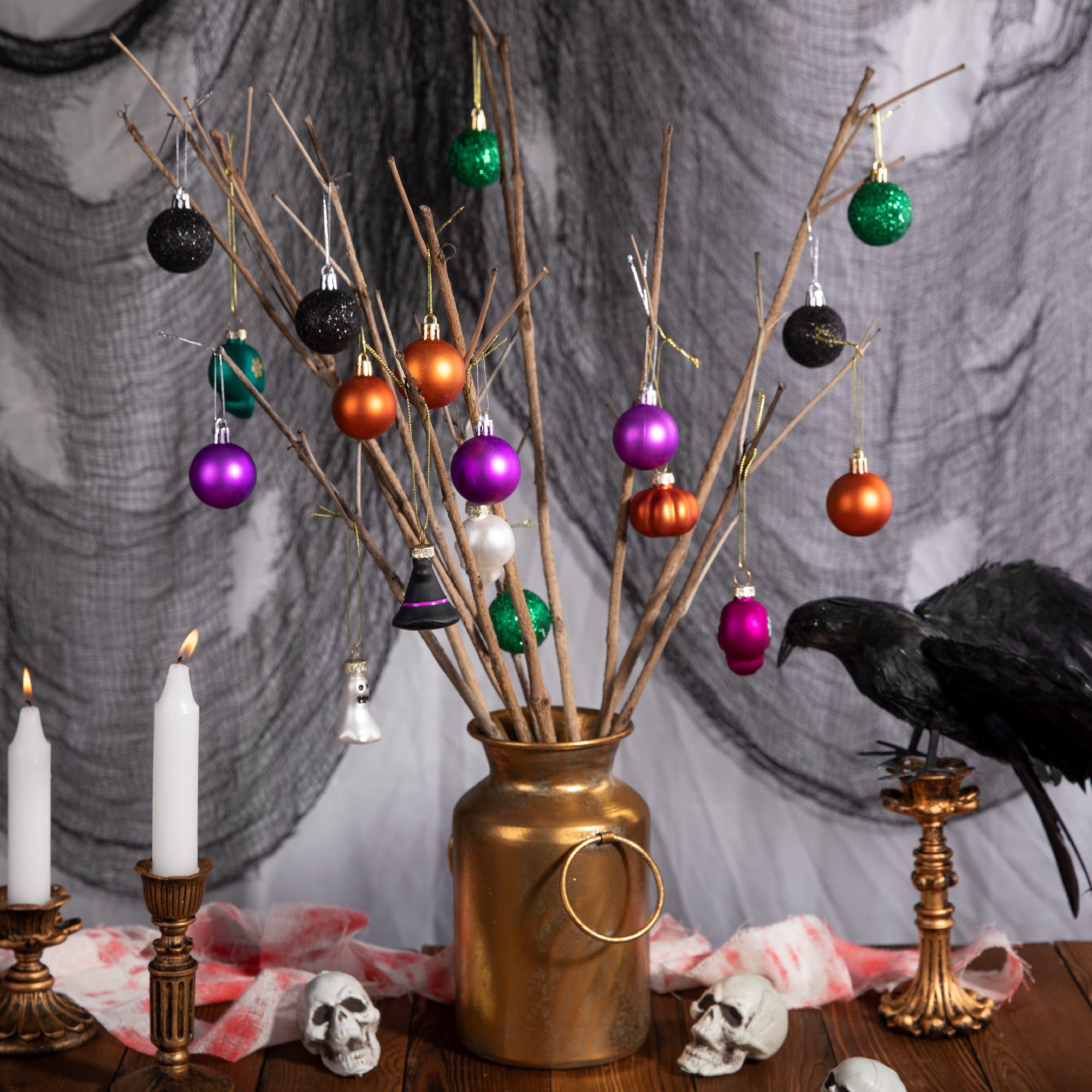 Deloky 36 szt. Halloween wisząca bombka ornament-4 cm Halloween nietłukące się wiszące ozdoby na imprezę Halloween dekoracje choinkowe