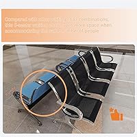 Vista 8 de Kinfant Sillas de sala de espera – Sillas de recepción de conexión de 4 asientos, sillas de sala de espera con brazos y marco de acero inoxidable