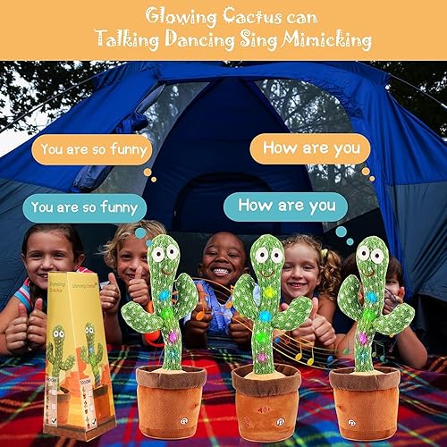 Miniatura 8 de Emoin Juguete de cactus que habla de cactus bailarín, juguete de cactus para bebés, canción para niños y caja, imitando la grabación y repitiendo lo