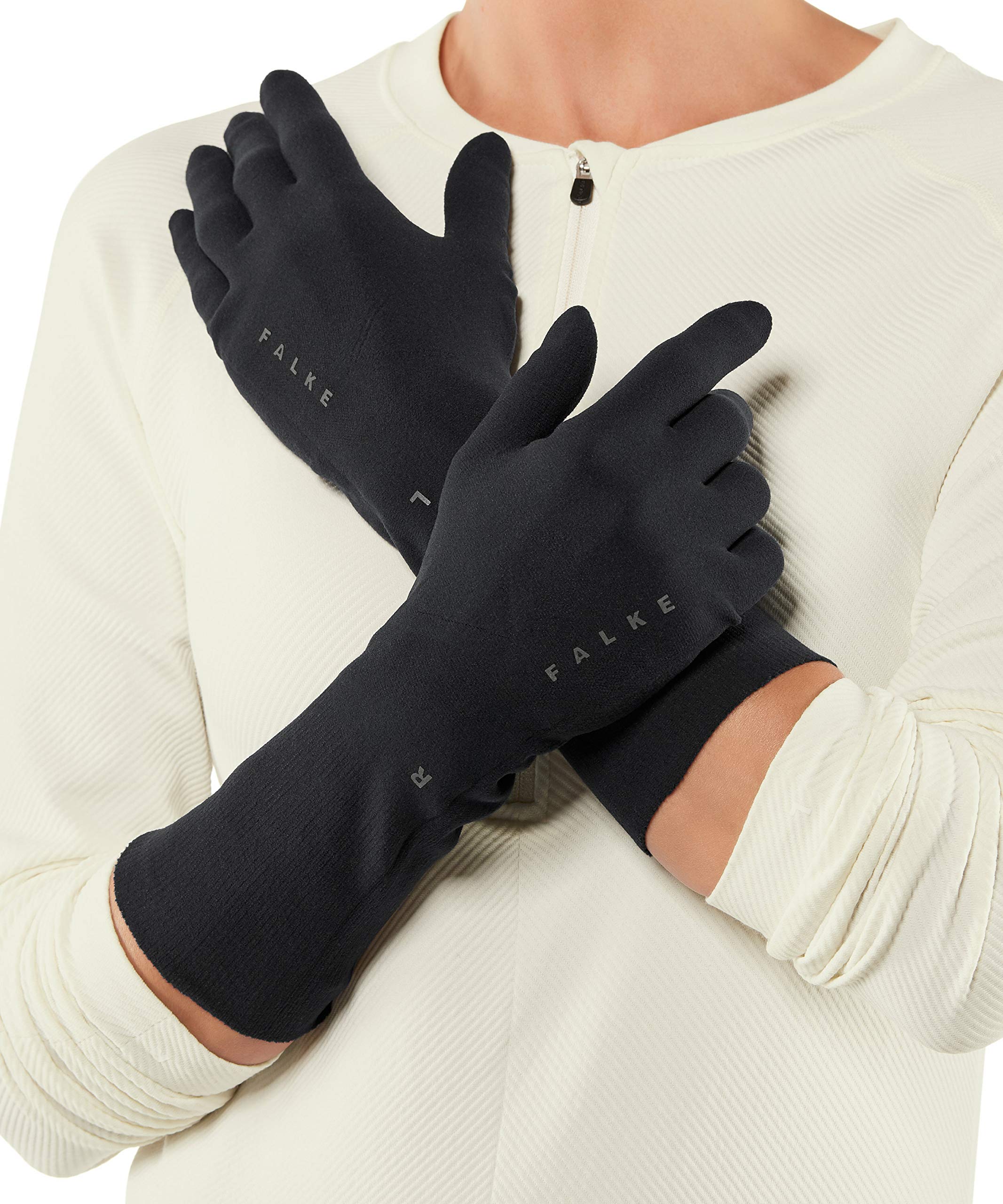 FALKE Unisex Light Gloves Breathable Quick Dry Black Navy Blue For Men Or Women Lightweight Seamless Ideal Base Layer Glove For Ski Snowboarding Hiking 1 Pair