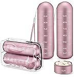 [2 Pack] Zannaki Metal Travel Pill Organizer, Portable Waterproof Weekly Pill Box, Large Aluminum Alloy Pill Case Container, BPA Free 7 Day Daily Medicine Organizer Holder for Vitamin, Supplement