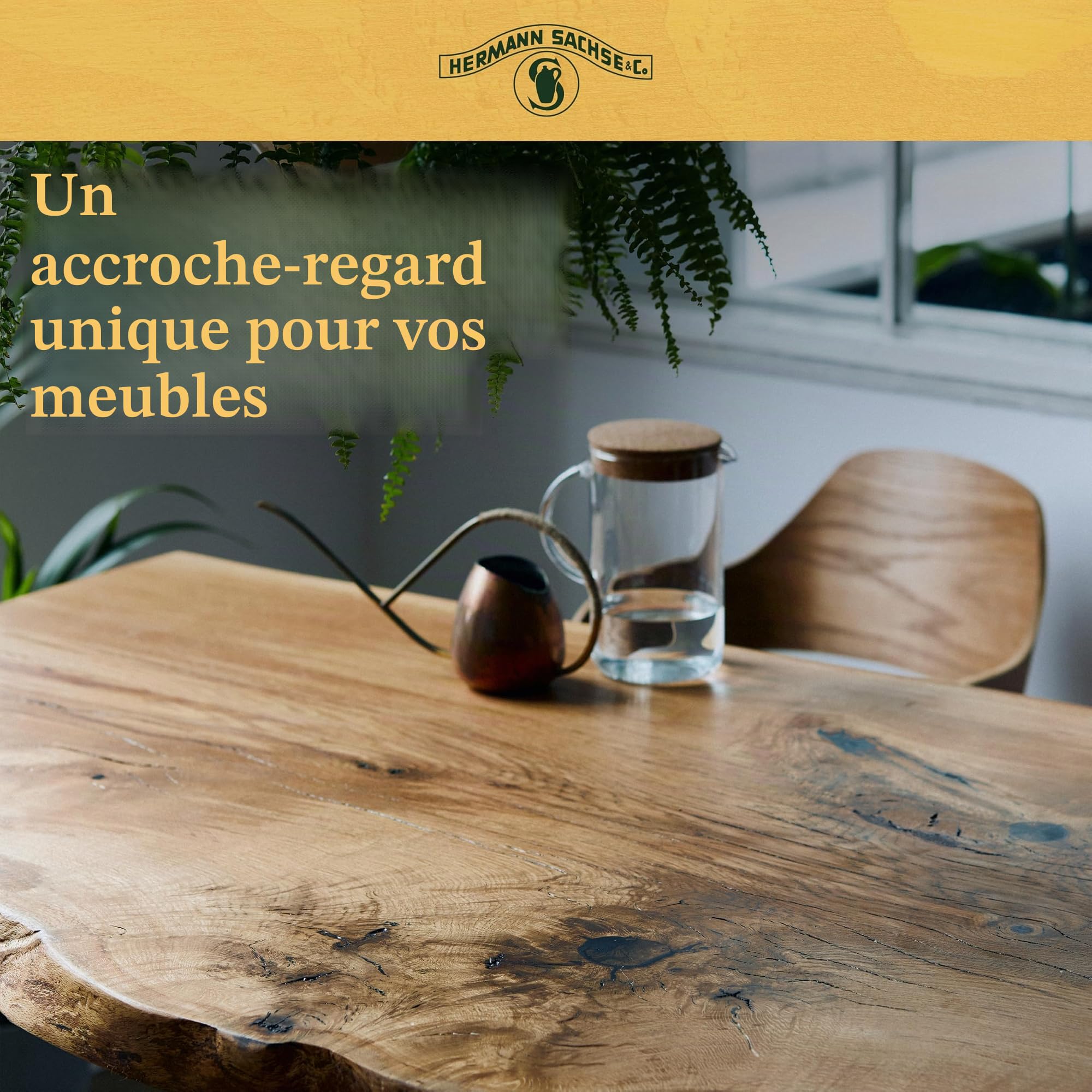 Hermann Sachse Huile dure 2,5 L – Huile pour bois pour l'intérieur – Huile pour plan de travail et meubles pour tables – Protection du bois à l'huile de lin – Portée environ 20–30 m²