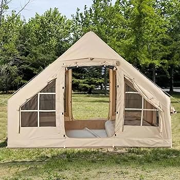 【新品】エアテント 2人用 4人用 ロッジテント アウトドア キャンプ テント エアーテント 大型 2?4人用 インフレータブルテント 煙突穴付き