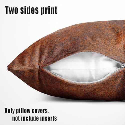 Miniatura 4 de Fundas de almohada óxido para decoración del hogar, dormitorio, funda de cojín retro óxido para cama, sofá, 2 juegos, 18 x 18 pulgadas