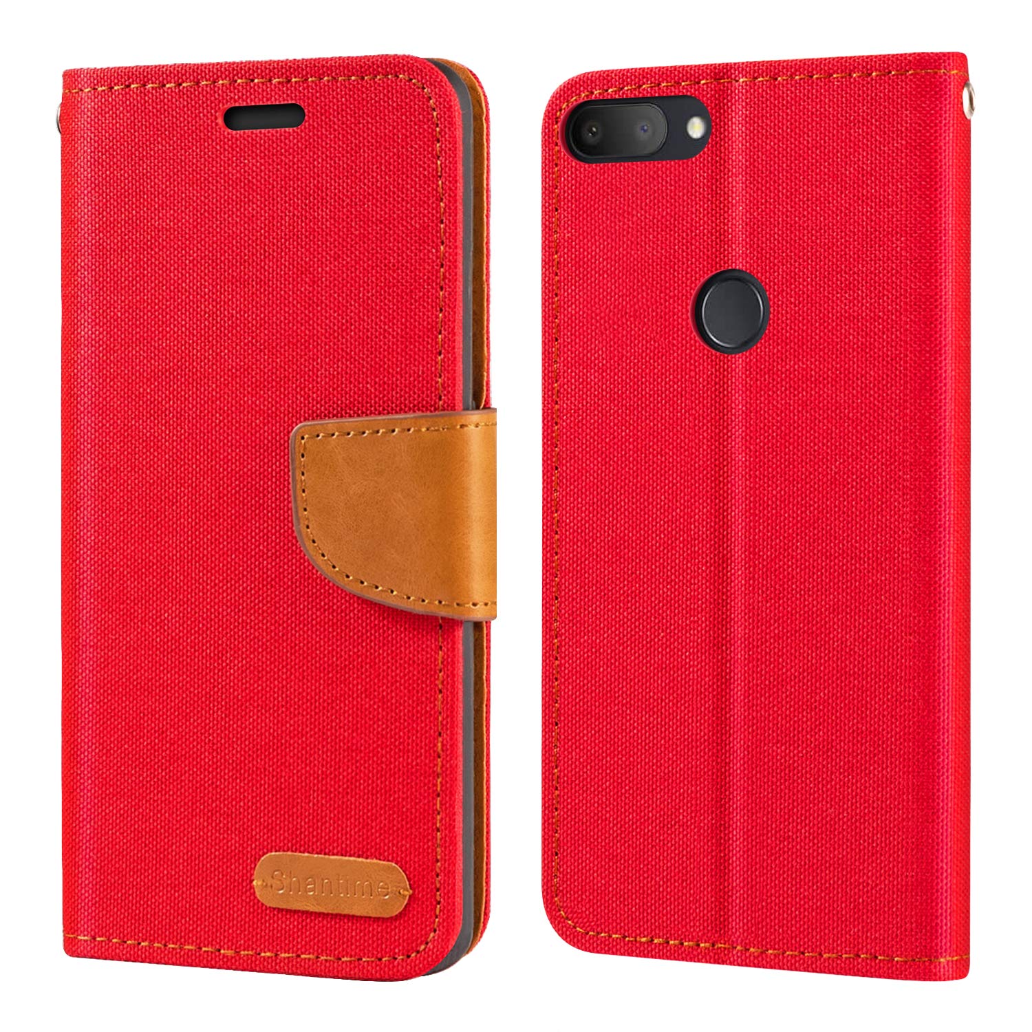 Klapphülle Für Alcatel 1S 2019 – PU Leder Wallet Mit Magnetverschluss, Kartenfächern & Ständerfunktion, Rot