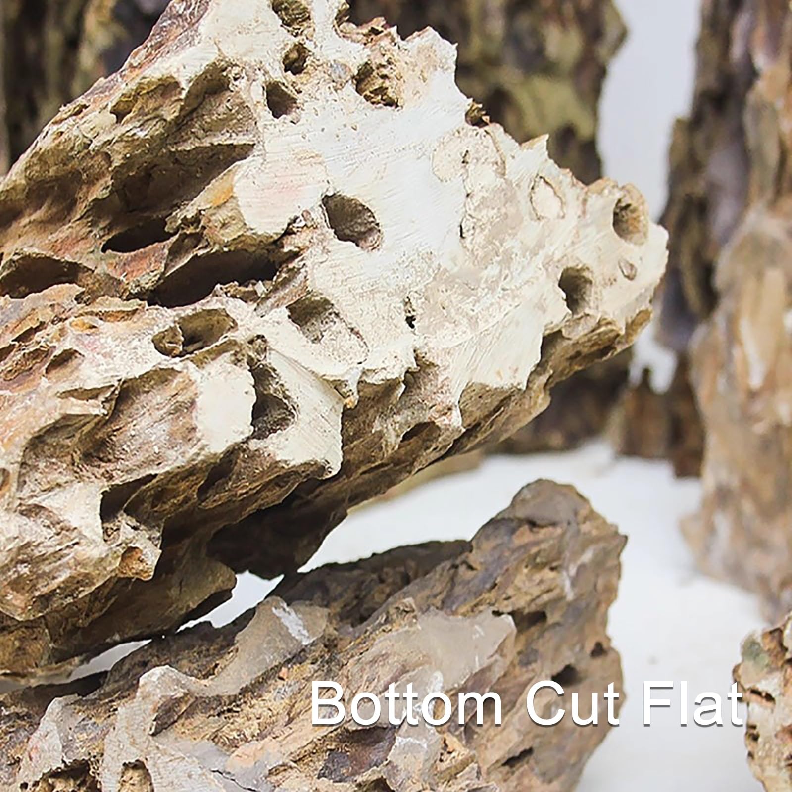 Roca porosa falsa, paisaje decorativo de acuario con base de corte plano, para pecera, terrario, bonsái y paisajismo acuático