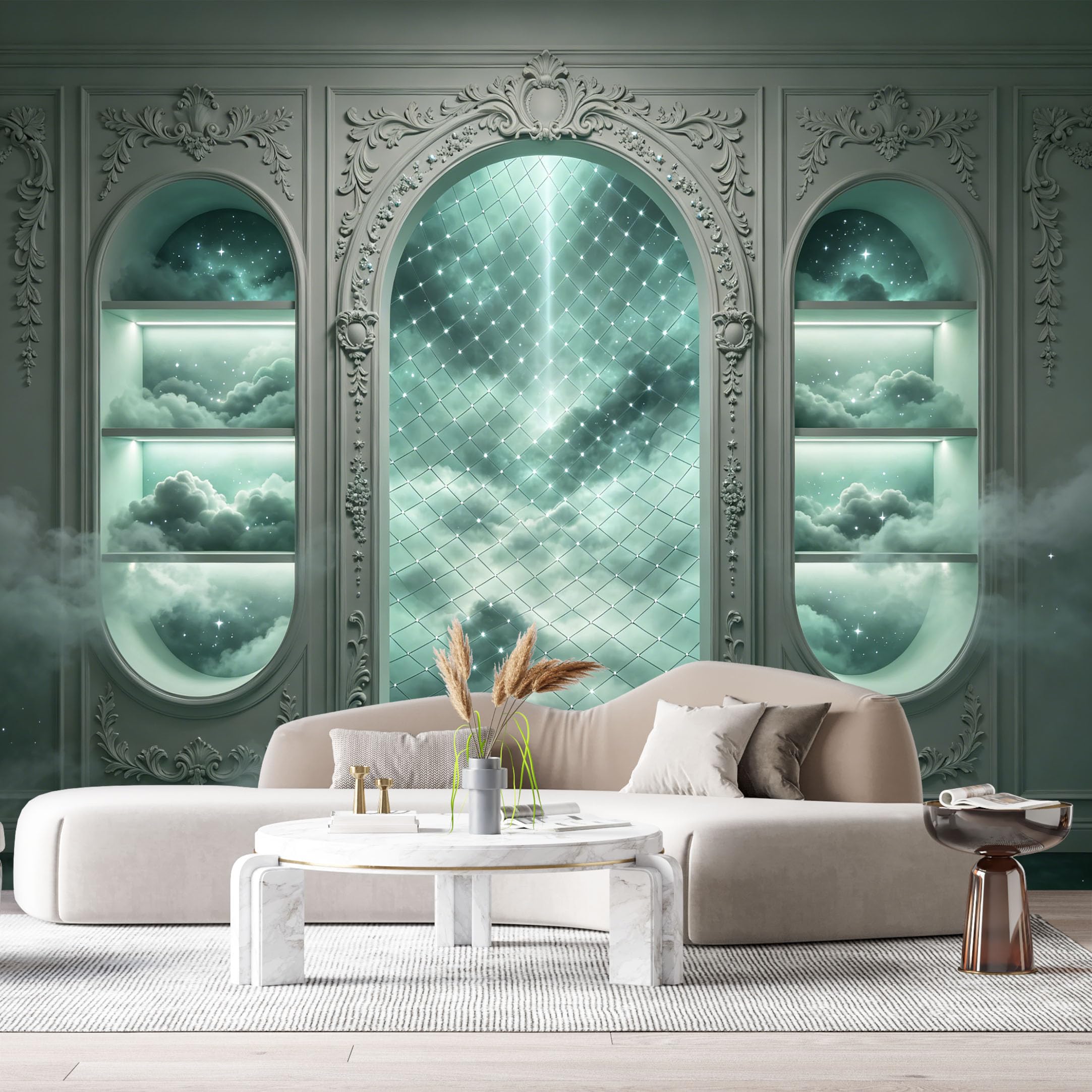 Custom Size Wall Murals Night Sky Portal 3D Trompe L'Oeil SelfAdhesiveWall Fabric Removable Wallpaper Wall Decor for Living Room Bedroom Bathroom