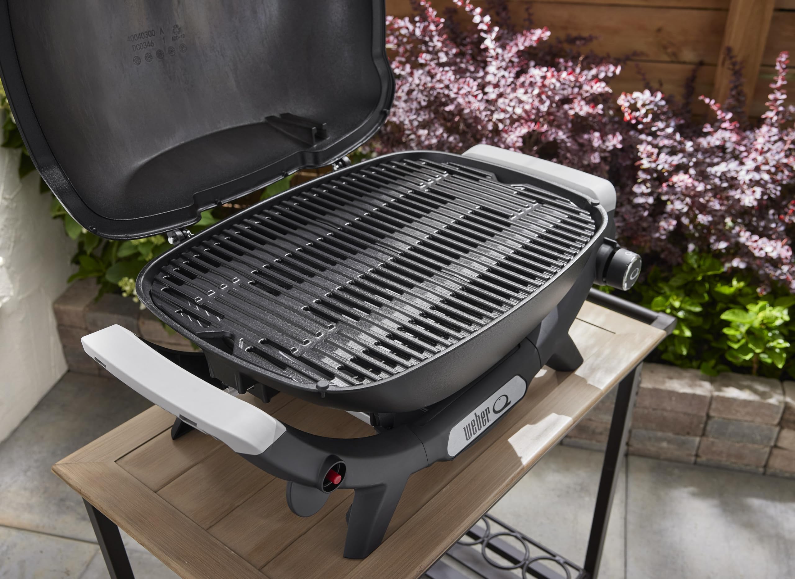 Weber Q2100N Barbecue à gaz, Surface de Cuisson 53 x 39 cm, 1 brûleur, Grille en Fonte émaillée (2 Parties), Couvercle et cuve en Fonte d'aluminium - Noir (1501069)