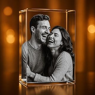 Personalized Custom 3D holographic Photo etched engraved INSIDE the crystal with your Own picture (birthday, wedding gift, memorial, mother\'s Day,valentine\'s,Christmas)