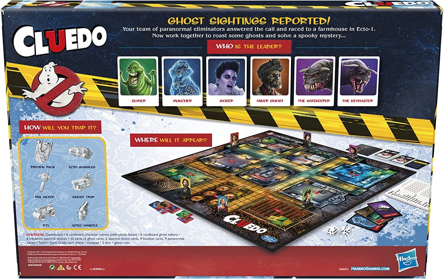 Hasbro Gaming Cluedo, Ghostbusters Edition, juego de mesa, para niños y niñas a partir de 8 años, inspirado en la película, para 2 a 6 jugadores