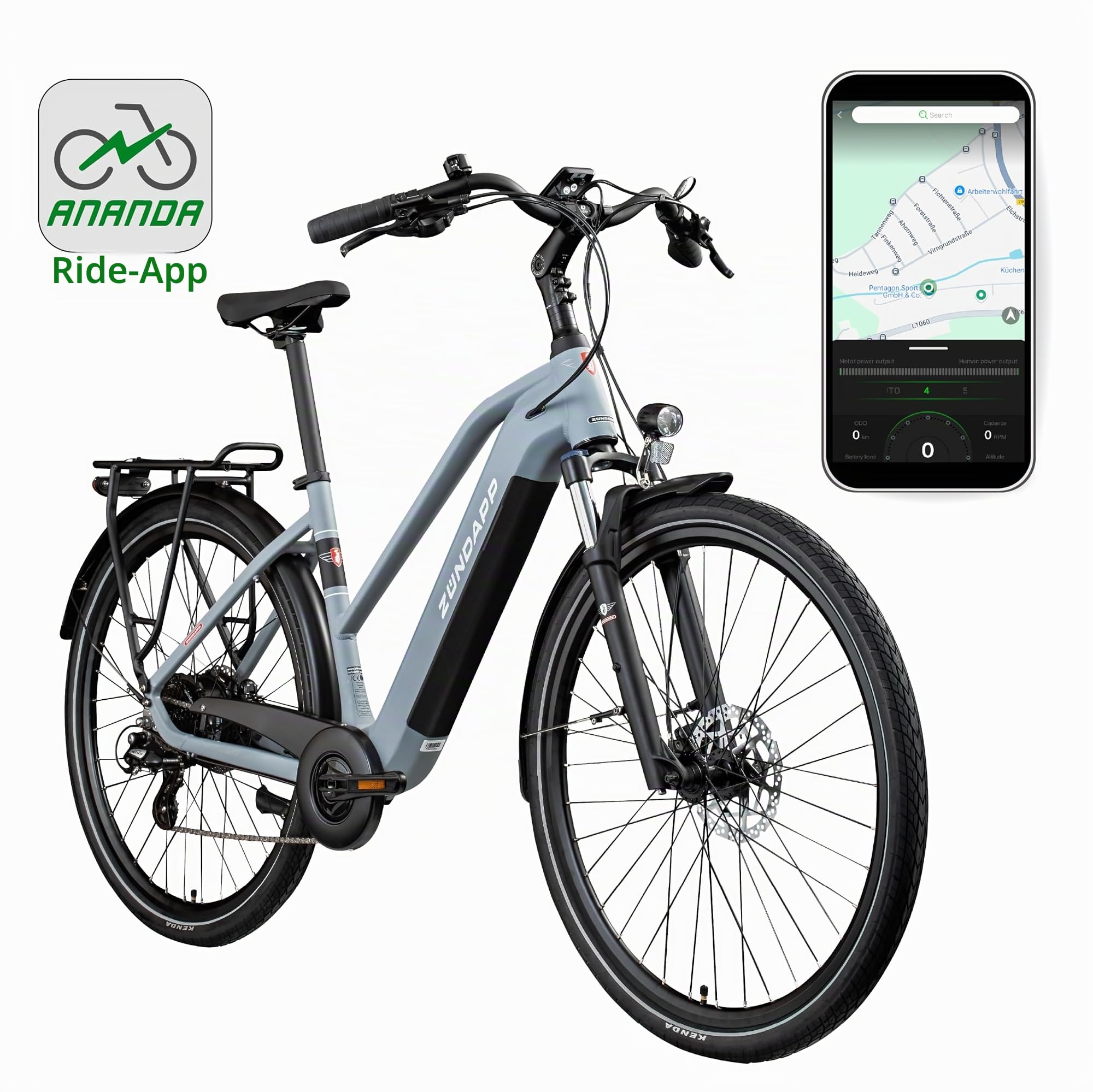 ZÜNDAPP Ebike Damen 28 Zoll Trekkingfahrrad | E Bike 8 Gänge 165-190 cm Elektro Fahrrad | E-Bike Elektrofahrrad mit hydraulischen Scheibenbremsen | Z810