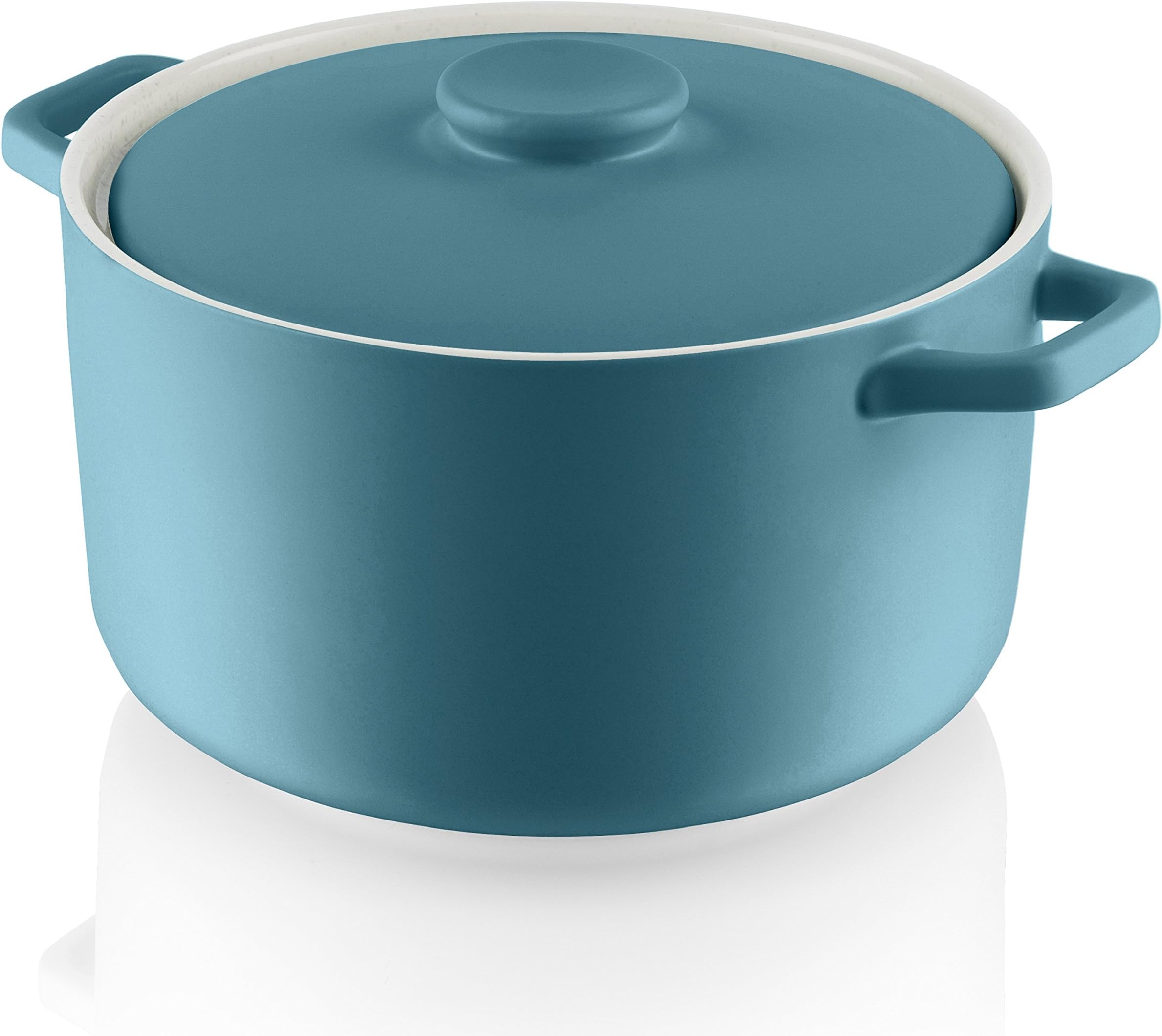 Fearne by Swan Casserole Dish with Lid, Ceramic Stoneware, Peacock, Medium