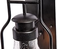 Vista 3 de Muskoka Lifestyle Products Rustic Wall Light Lantern with Retro Industrial loft Lantern Look in Rubbed Bronze Powder Coat Finish with Wine Bottle