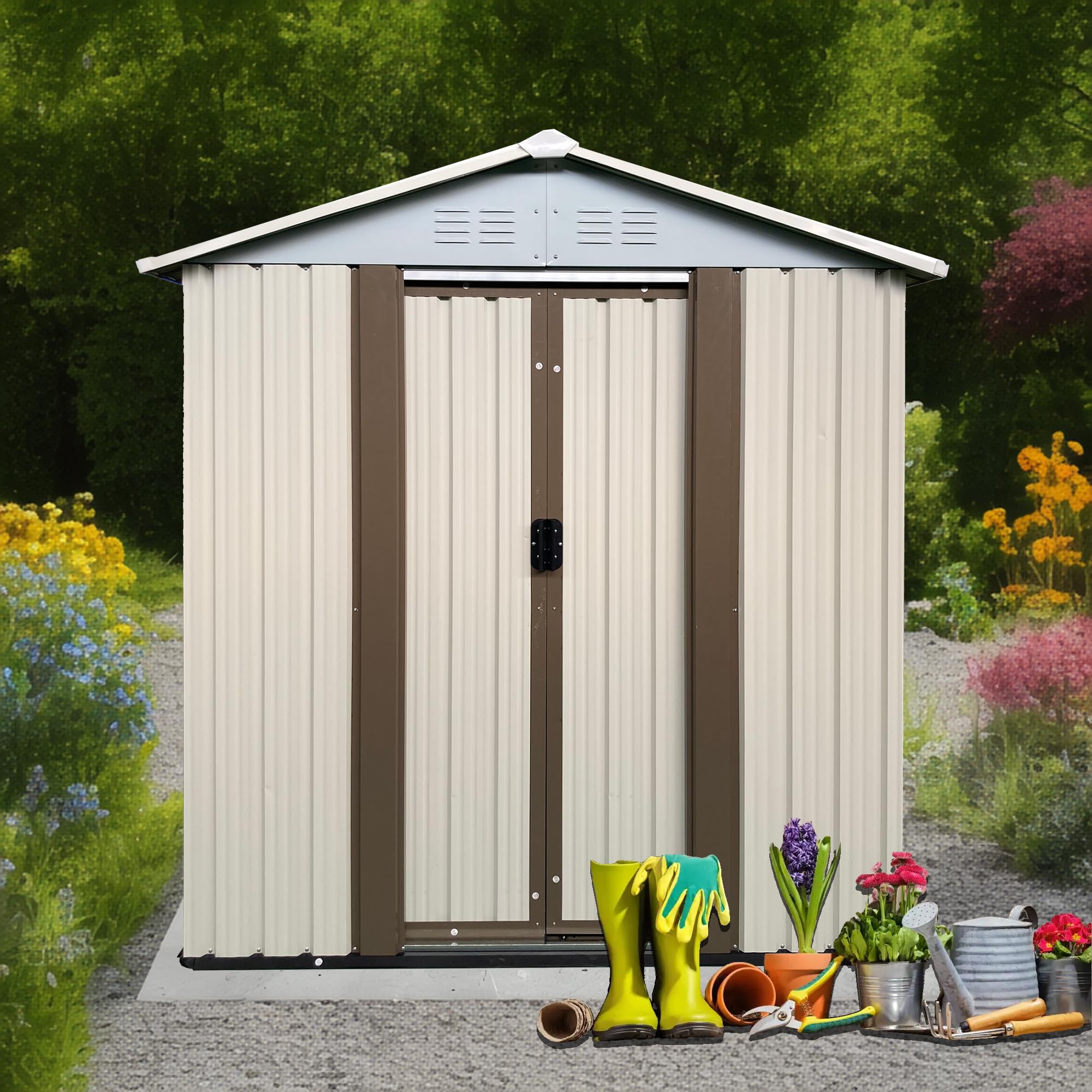 Snapklik.com : Ball & Cast 5x3 FT Outdoor Storage Shed, Metal Sheds