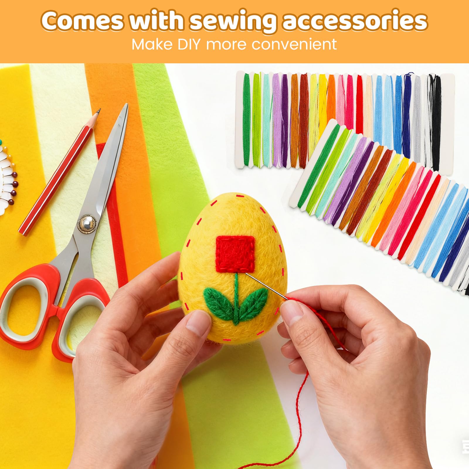 RoyalChic 50 Colour Felt Fabric Sheets for Crafting & Sewing - Image 4