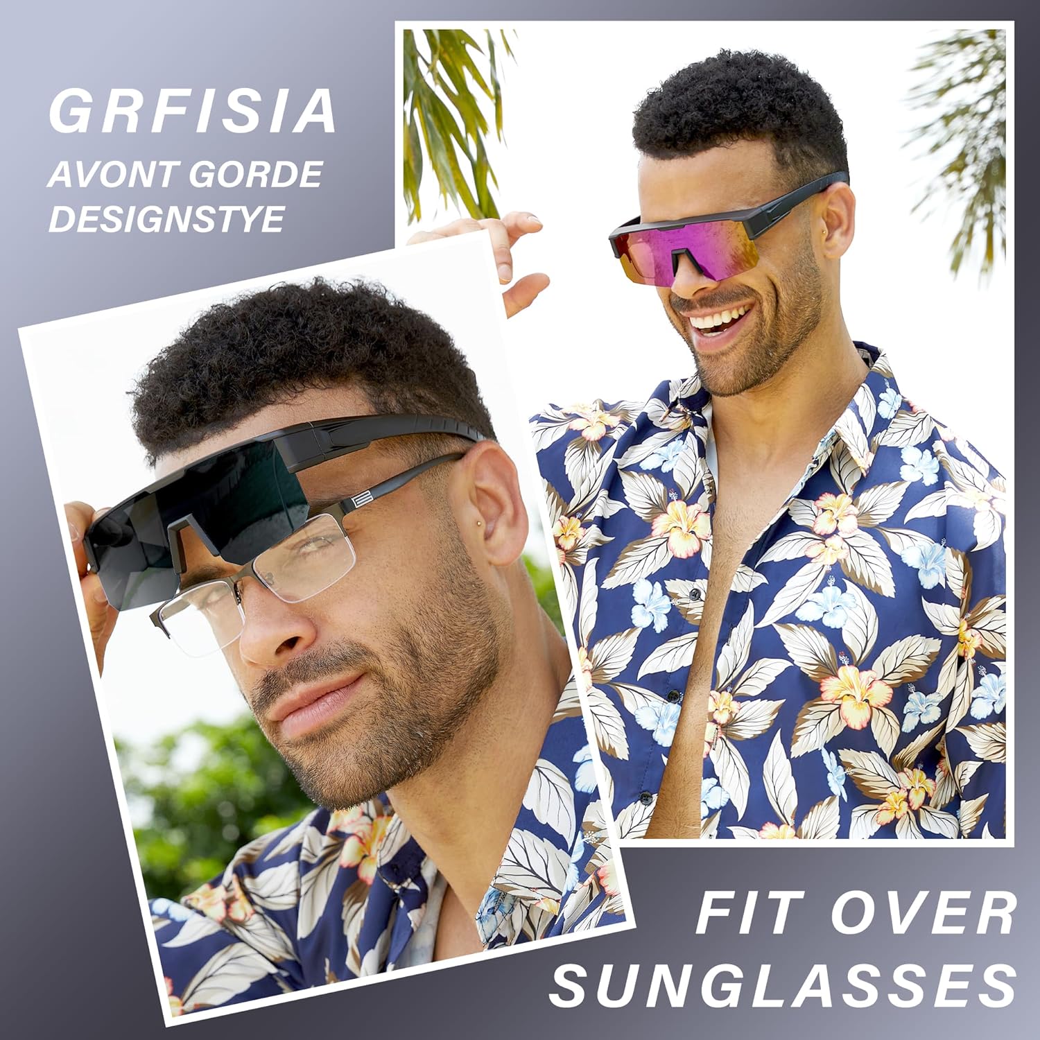 GRFISIA Polarized Fit Over Glasses Sunglasses for Men Women, UV Protection Sports Wrap Around for Driving Cycling Fishing - Image 2