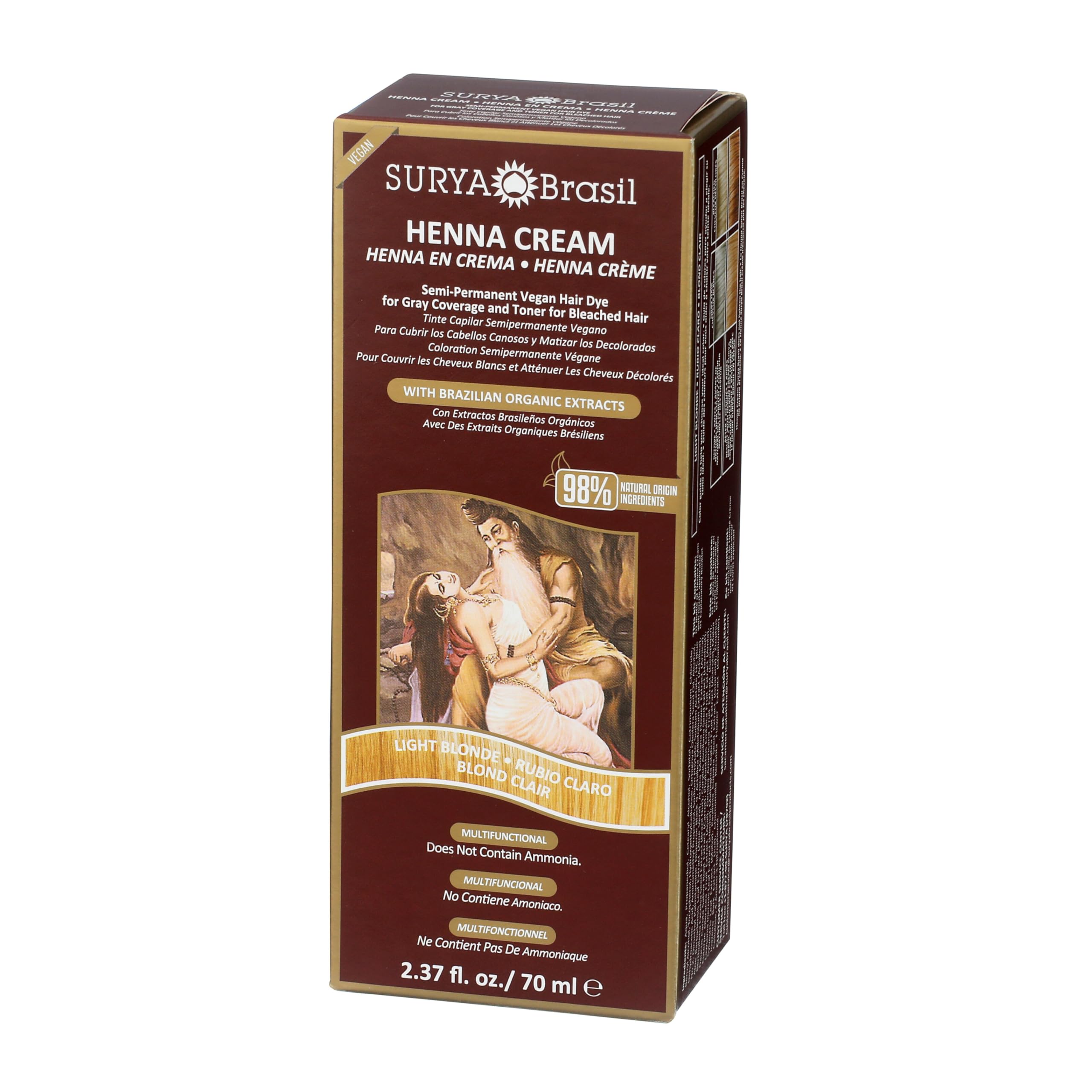 Amazon.com : Surya Brasil Henna Cream Light Blonde - 98% Natural