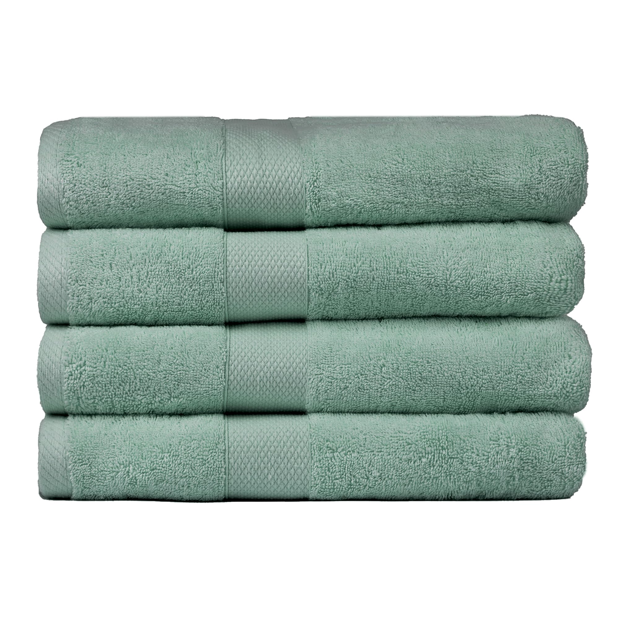 Bath Towels, Set Pack of 04, 100% Ring Spun Cotton, 80cm x 140cm, Premium Bath Towels, Highly Absorbent, Perfect for Daily Use, Durable Towels.. Sage Green