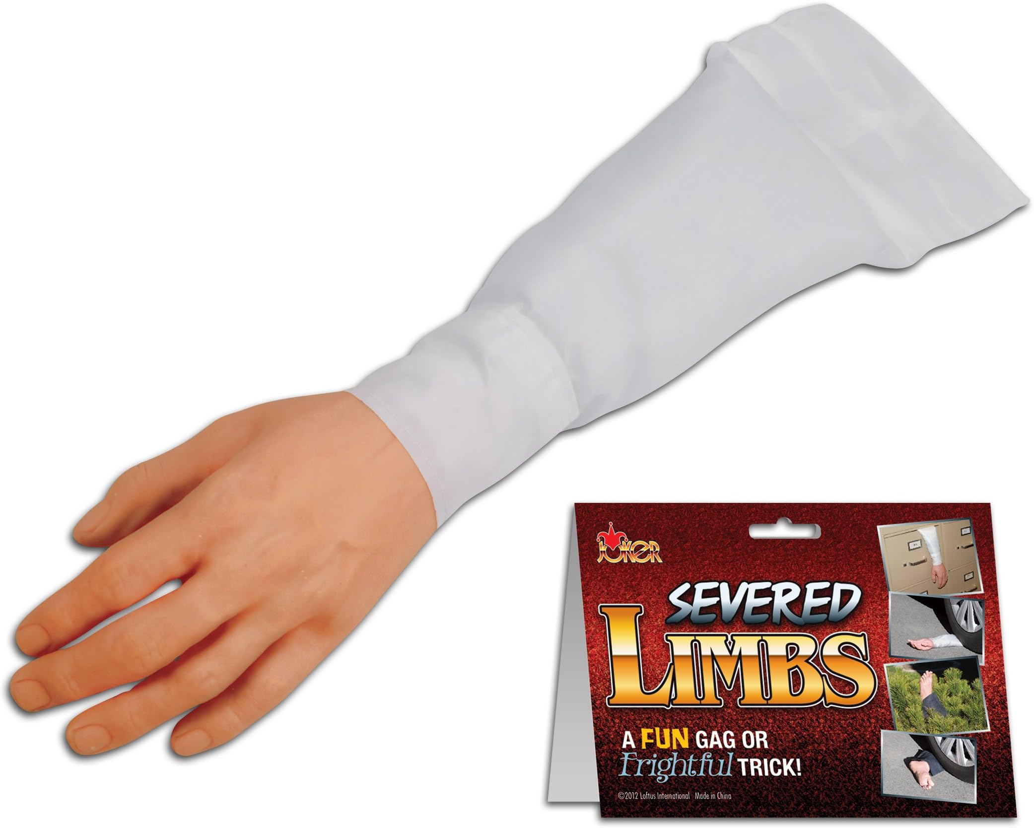 Joker Surprising Realistic Severed Arm Decoration Halloween Decoration Prop, White