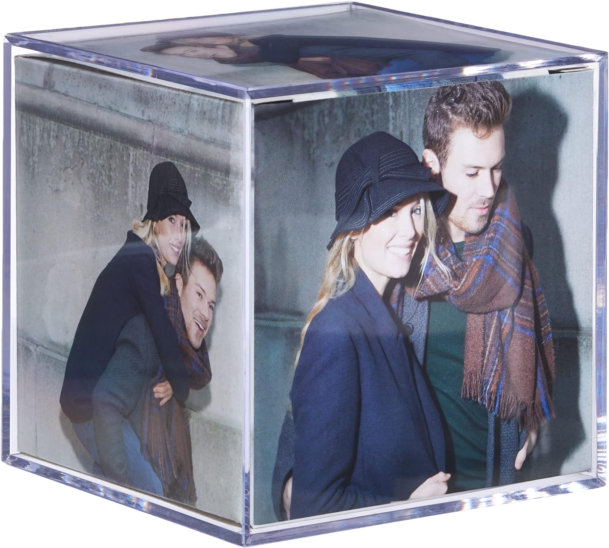 walther Design Photo cube 8.5 x 8.5 cm Made of Art Glass Double Pack, Photo cube MW100AD