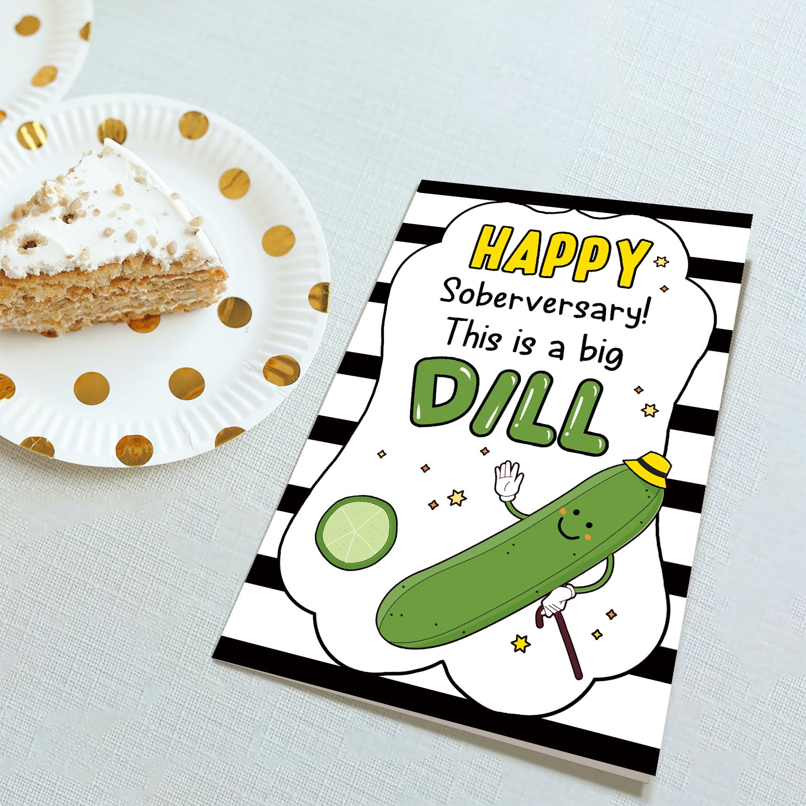 Funny Dill Sobriety Card - Cute Soberversary Recovery Card With Pun Message
