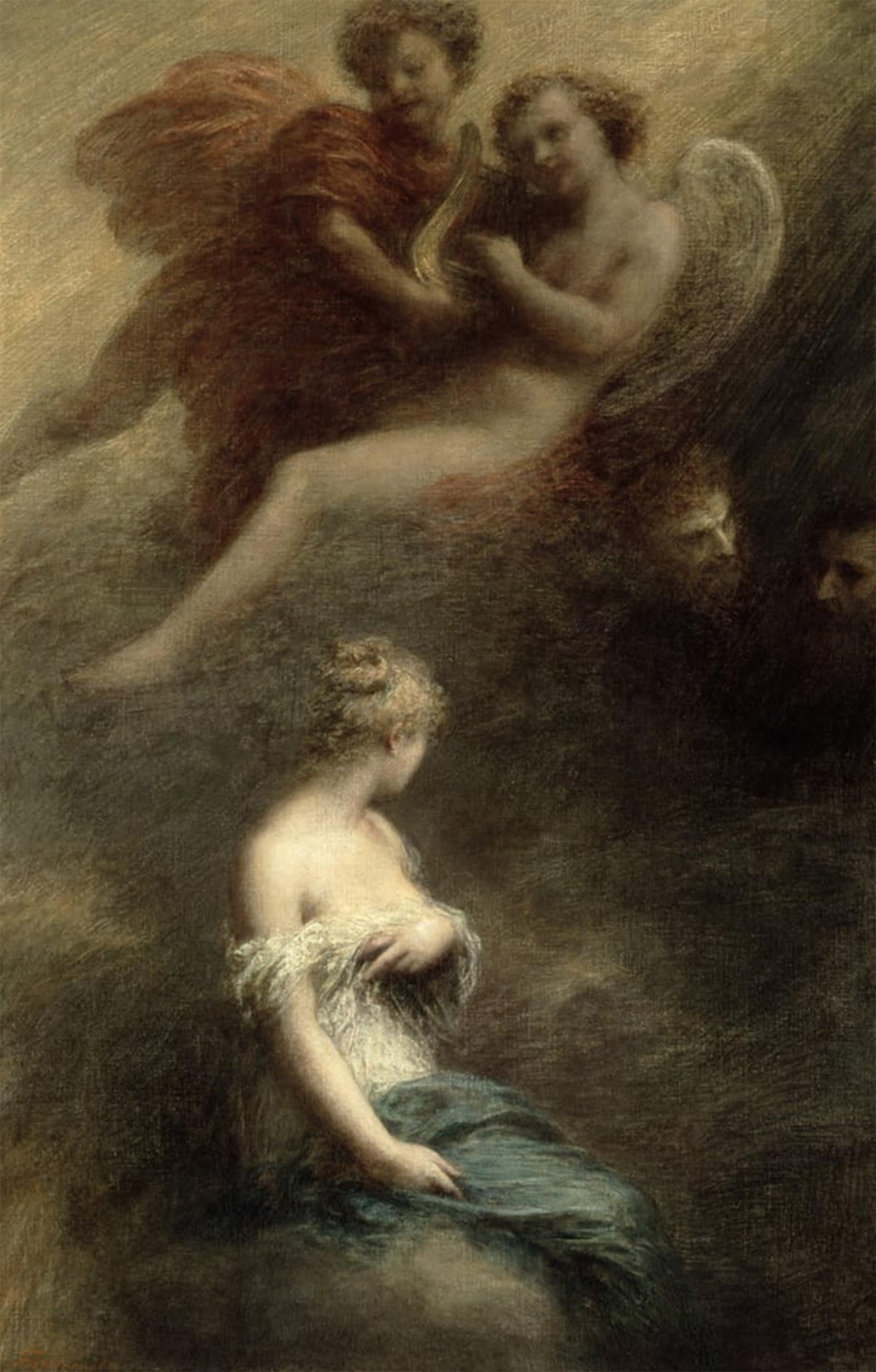 SERENDIPITP Vintage Picture Print on Canvas Wall Art Poster the Damnation of Faust by Ignace Henri Jean Fantin Latour Artwork Print Poster for Wall Decor 60x90cm