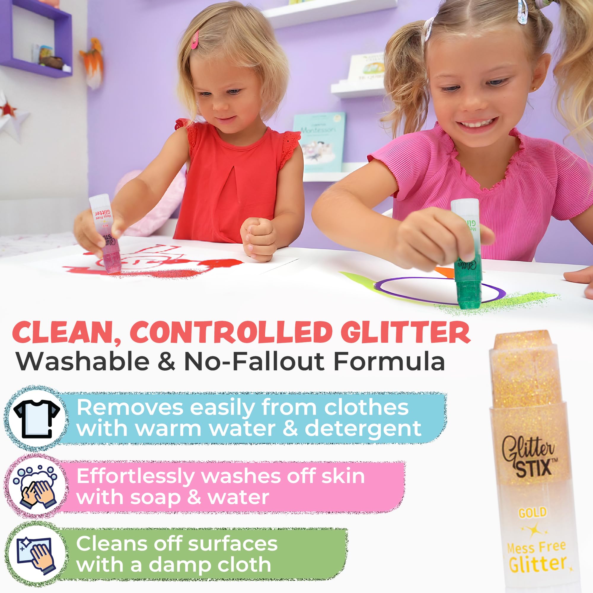 Mess-Free Glitter Sticks - 12 Colors! -7