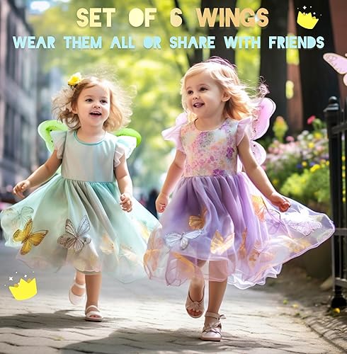 Miniatura 3 de Alas de hada, alas de mariposa para niños pequeños, alas de hada, disfraz de hada, alas, alas de campanilla, paquete de alas de hada, alas de hadas