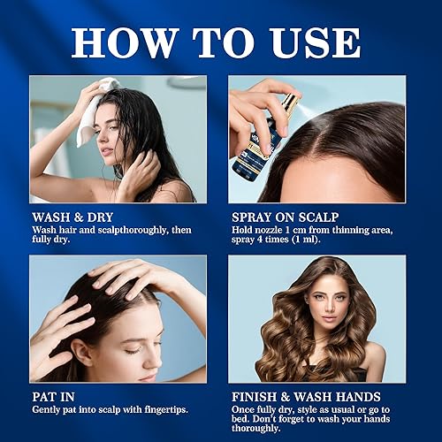 Miniatura 7 de Spray de minoxidil al 5% para hombres y mujeres, kit de crecimiento del cabello con biotina, tratamiento extra fuerte para la pérdida y