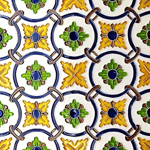 Miniatura 1 de Salvamanteles cuadrados de cerámica portuguesa pintada a mano, fabricado en Portugal (TG6)