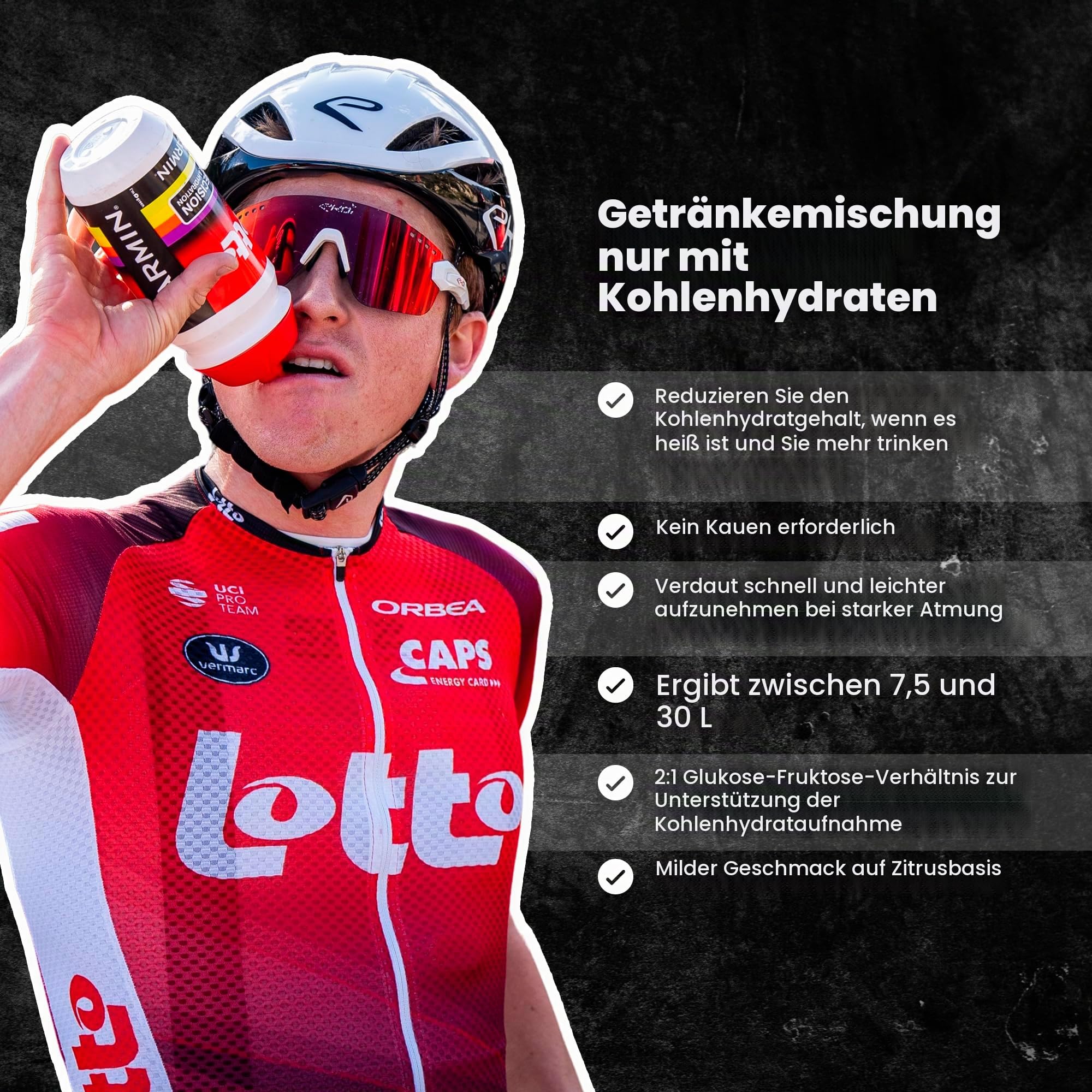 Precision Hydration Carb Only Drink Mix - Energie und Kohlenhydratpulver, bis zu 120g Kohlenhydrate/Liter, vegan - Ideal für Profi-Radsport (Pack of 3, Carb Only Drink Mix)