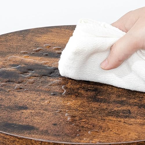 Miniatura 10 de MAHANCRIS Taburetes de bar, juego de 2 sillas redondas de bar con reposapiés, taburetes de bar de cocina de desayuno de 24.4 pulgadas, taburetes de