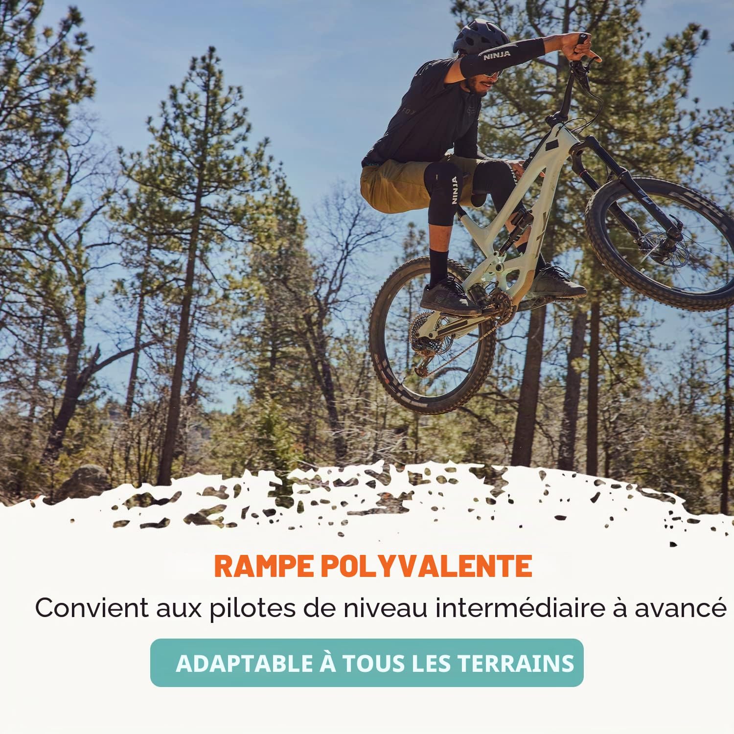 Ninja Mach 1 Rampe de Saut Portable à 3 Panneaux pour Tous Les âges, idéale pour VTT, BMX, Une Roue, Scooter, Skateboard et Voitures télécommandées