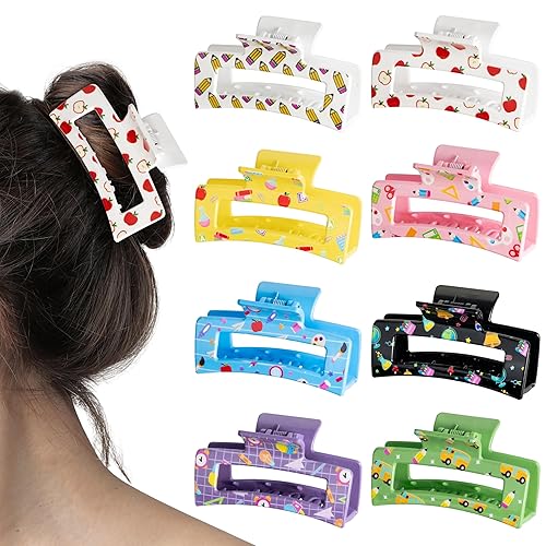 PANTIDE 8Pcs Teacher Hair Claw Clips Accessories for Women Girls