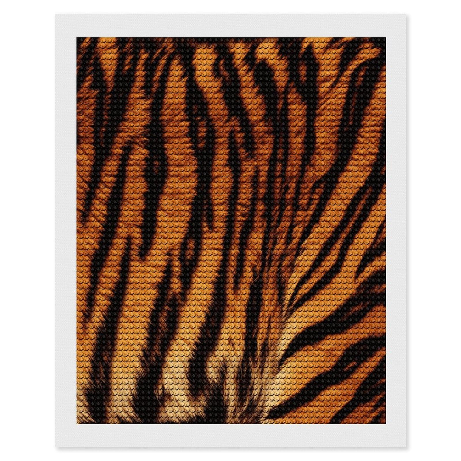 LDGSUPH Tiger Striped Pattern Diamond Painting Kits for Adults Paint with Diamond Pictures Art DIY Full Drill Diamond Dots Painting Personalized Diamond Photo for Home Wall Decor Gift 16"x20"