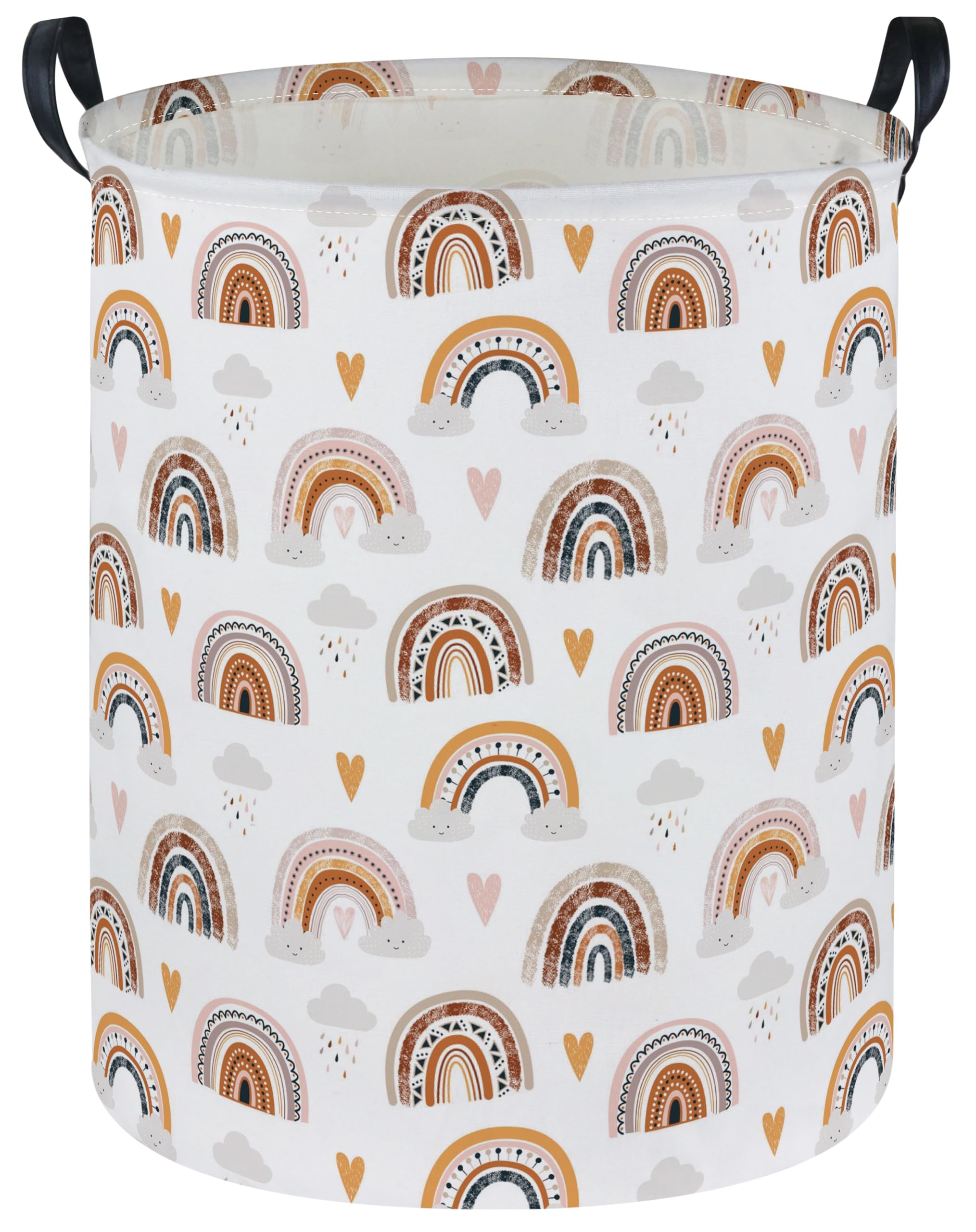 DDBASKET Kids Laundry Basket Rainbow Hamper for Nursery Boho Hamper Cute Kids Storage Bin Organizer Room Decor for Home(Boho rainbow) โ image 1